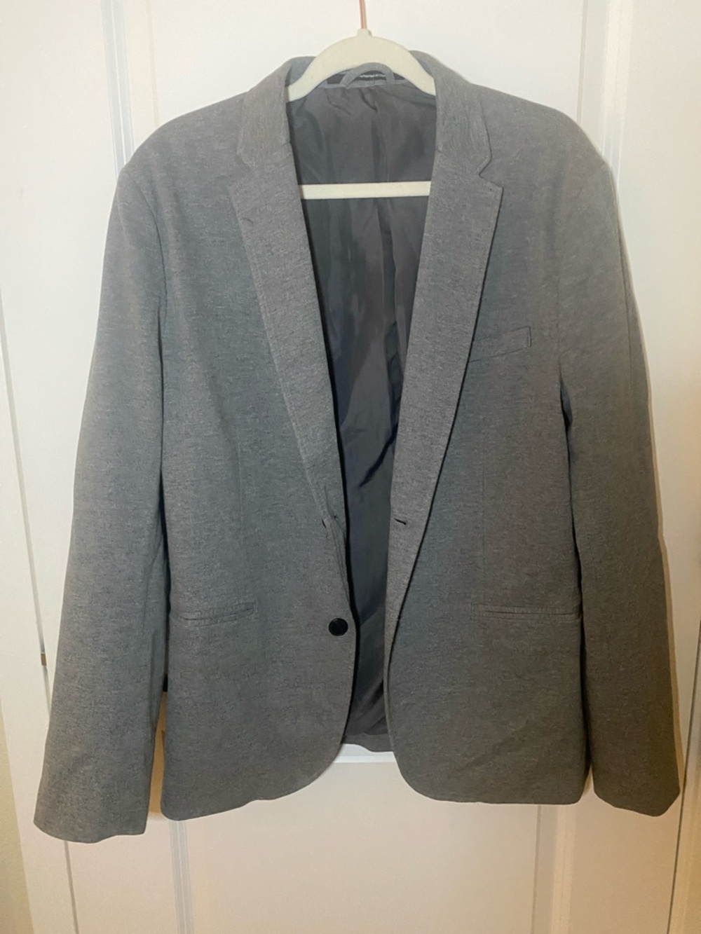 H&M Gray Single-Breasted Knit Blazer
